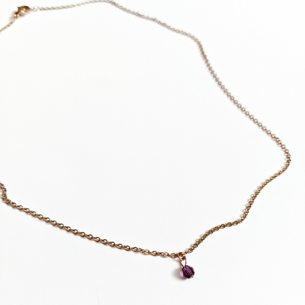 Rose Gold February Birthstone Choker Necklace